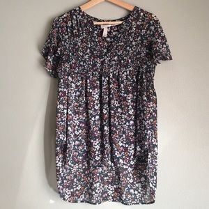 Knox Rose Blue, Purple, and White Floral Blouse